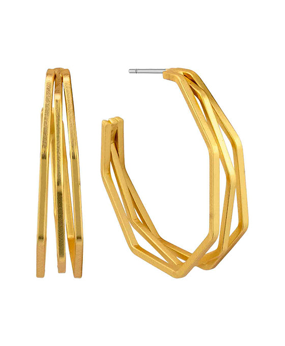30mm Brass Texture Hoop Earring