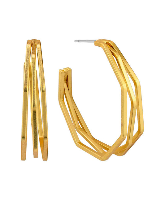 30mm Brass Texture Hoop Earring