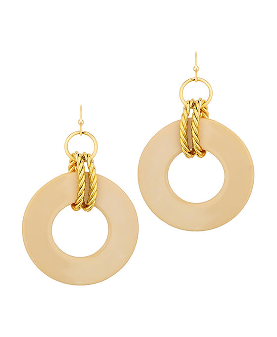 Circle Acetate Rope Metal Earring