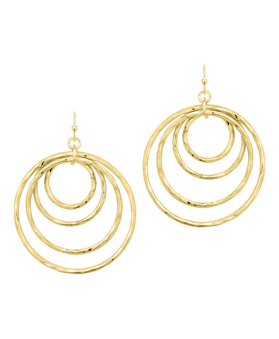 Hammered Texture Metal Circle Earring