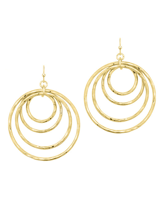 Hammered Texture Metal Circle Earring