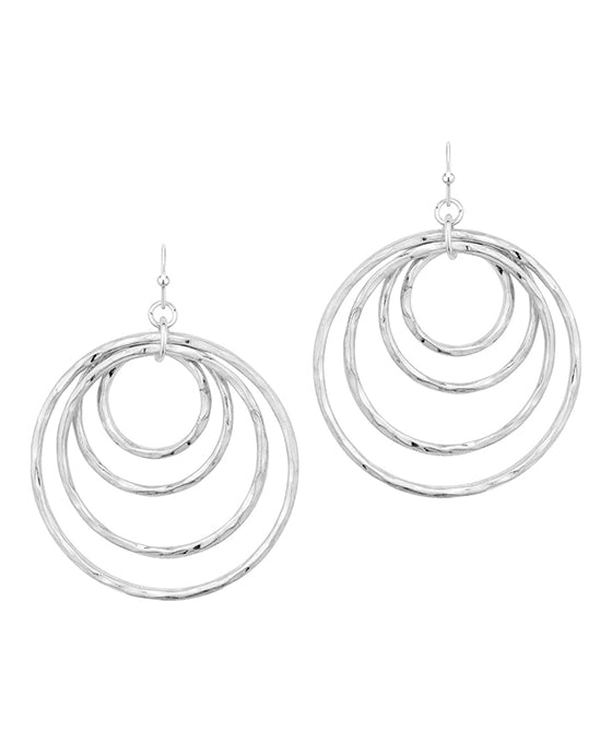 Hammered Texture Metal Circle Earring