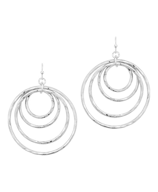Hammered Texture Metal Circle Earring