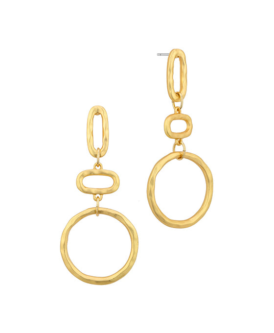 Metal Texture Geo Shape Earring