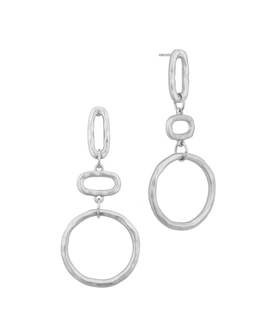 Metal Texture Geo Shape Earring