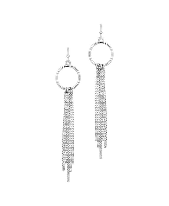 Metal Circle w/ Chain Earring