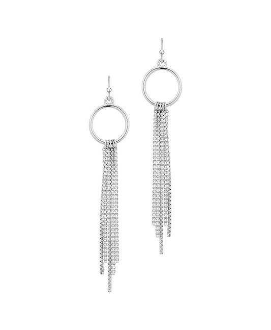 Metal Circle w/ Chain Earring