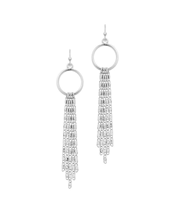 Metal Circle w/ Chain Earring