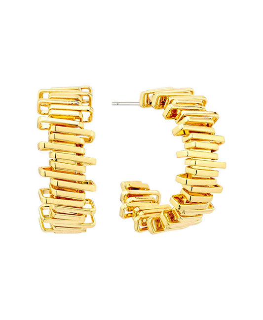 25mm Circle Metal Texture Hoop Earring