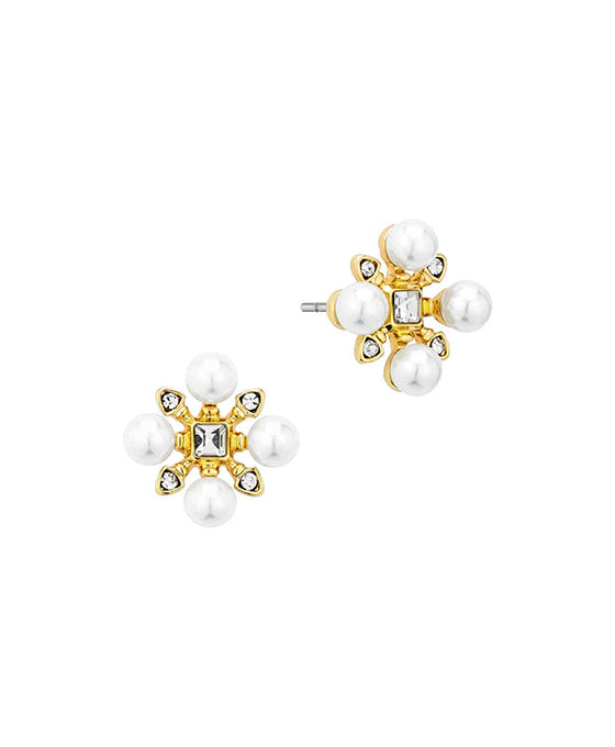 Pearl Crystal Post Earring