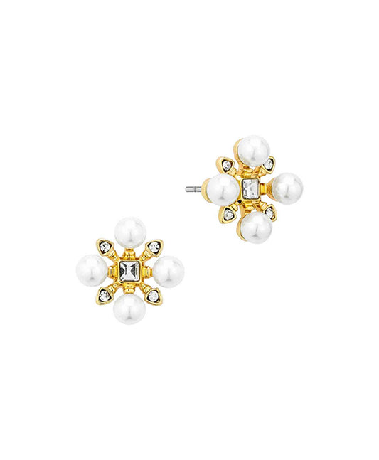 Pearl Crystal Post Earring