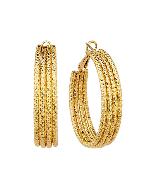 40mm Metal Texture Hoop Earring