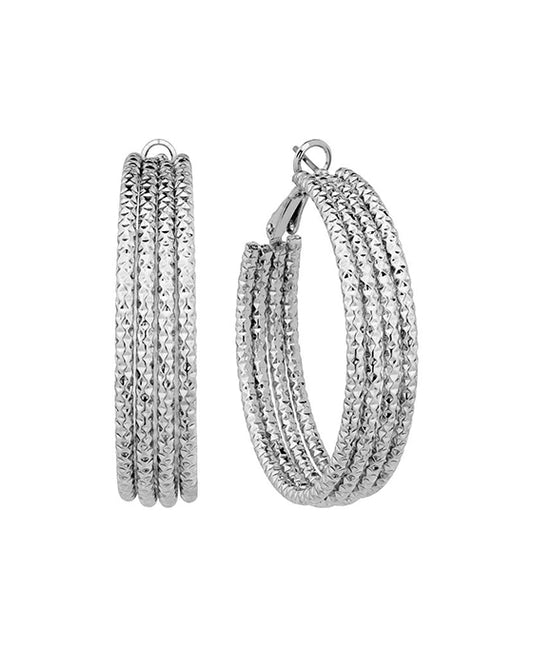 40mm Metal Texture Hoop Earring
