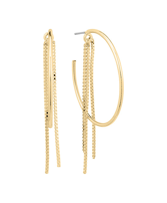 40mm Metal w/ Chain Hoop Earring