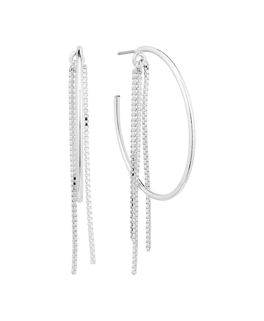 40mm Metal w/ Chain Hoop Earring