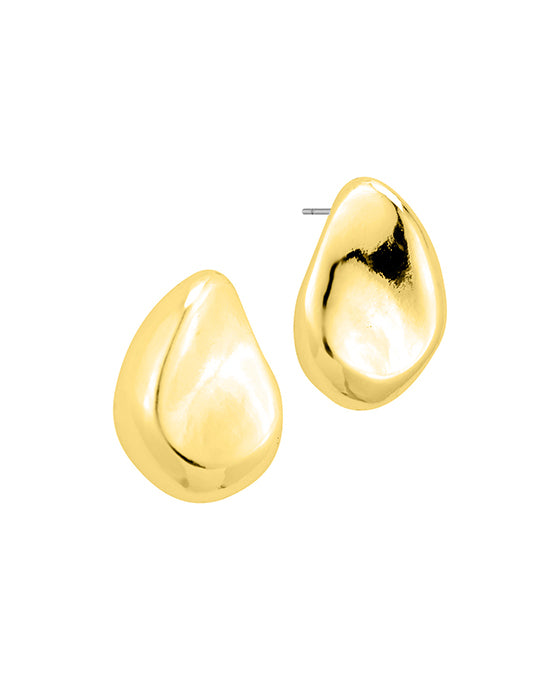 Metal Texture Teardrop Post Earring