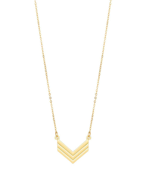 Metal Chevron Short Necklace