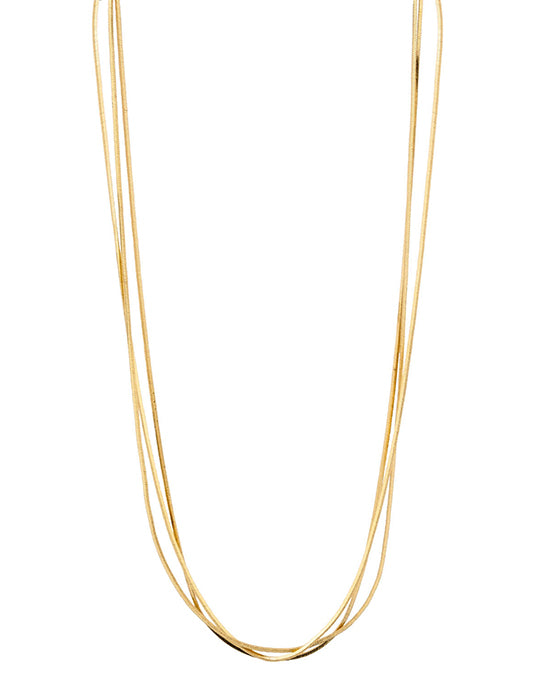 Metal Chain 3 Layered Short Necklace