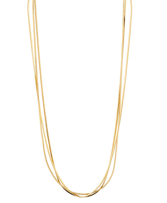 Metal Chain 3 Layered Short Necklace