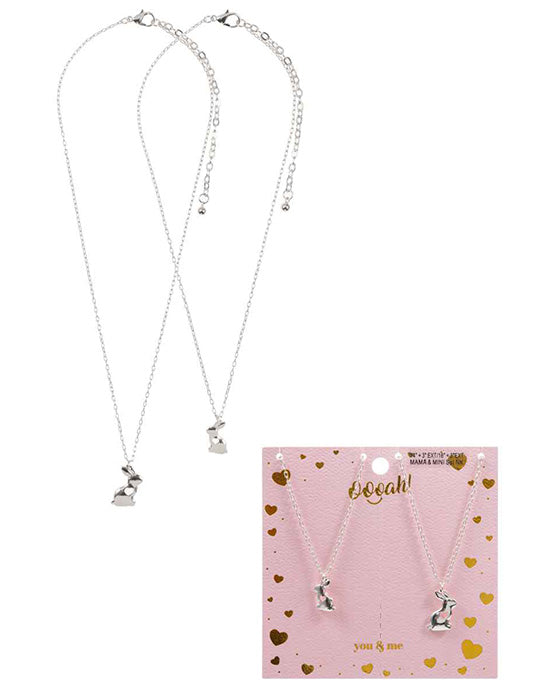 Metal Bunny 2 Set Necklace