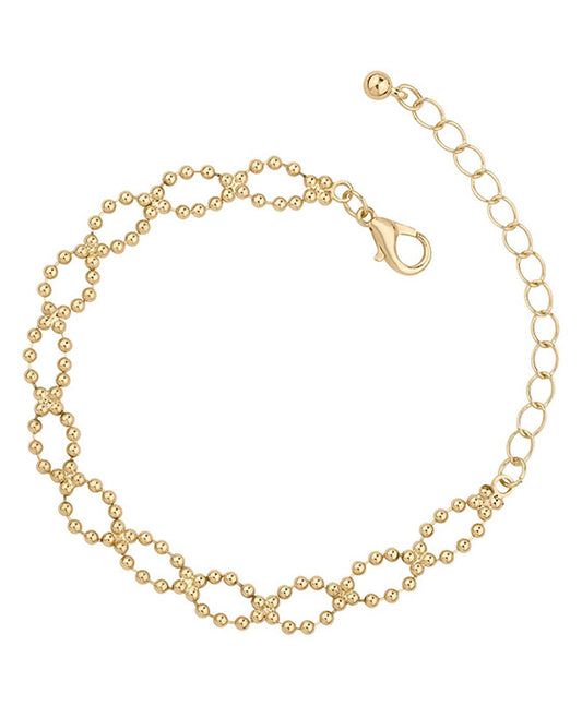 Brass Twisted Bead Chain Bracelet
