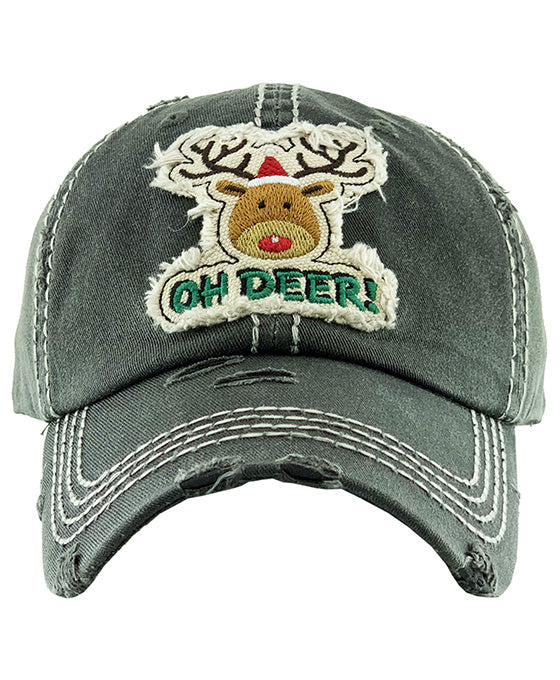 OH DEER Washed Vintage Ball Cap