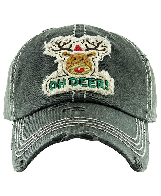 OH DEER Washed Vintage Ball Cap
