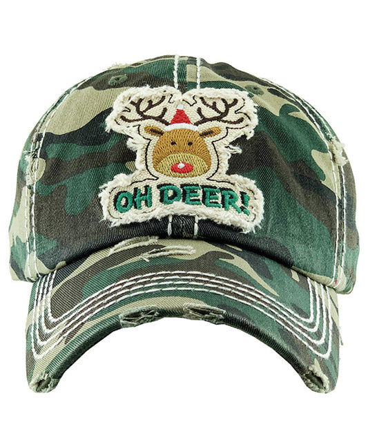 OH DEER Washed Vintage Ball Cap