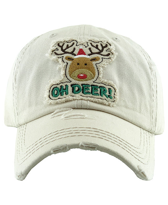 OH DEER Washed Vintage Ball Cap