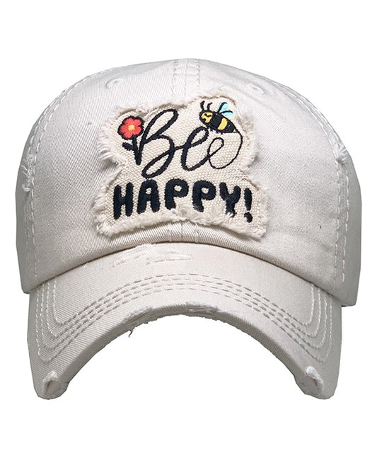 Be Happy Vintage Ball Cap