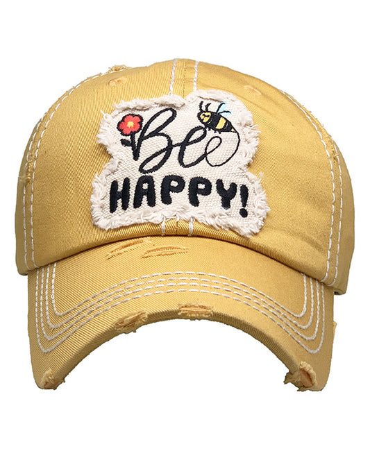 Be Happy Vintage Ball Cap