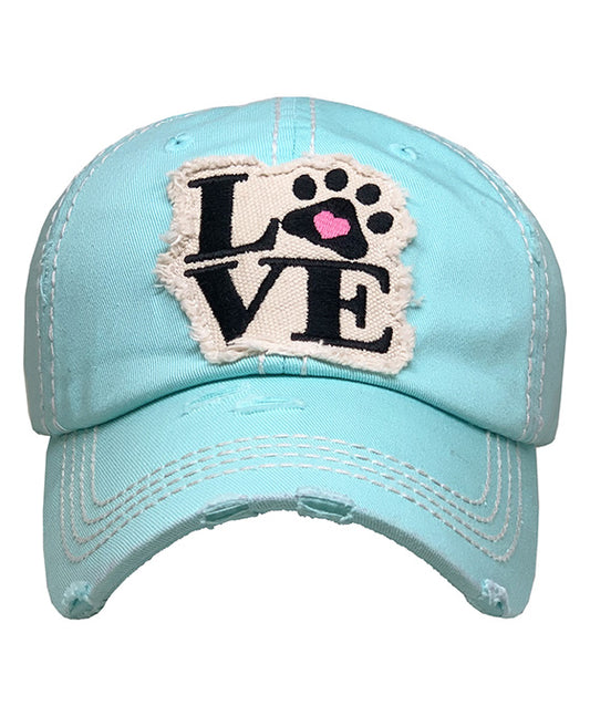Paws Love Vintage Ball Cap
