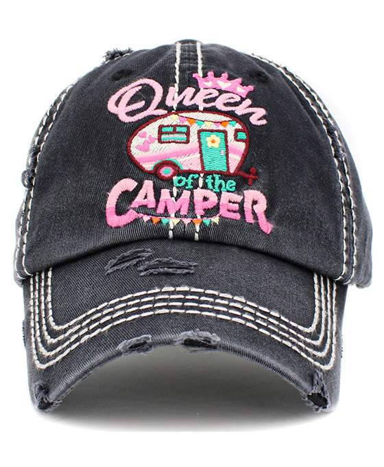 Queen Camper Washed Vintage Ball Cap