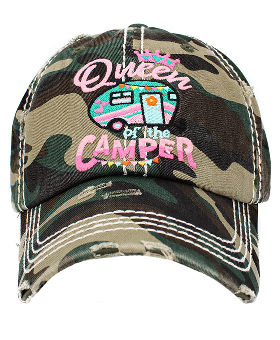 Queen Camper Washed Vintage Ball Cap