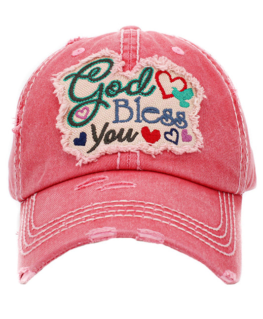 God Bless You Washed Vintage Ball Cap