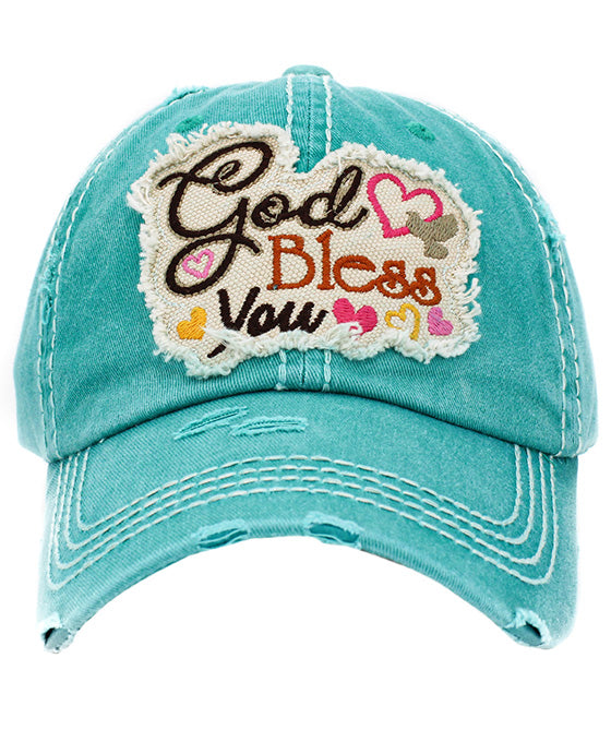 God Bless You Washed Vintage Ball Cap