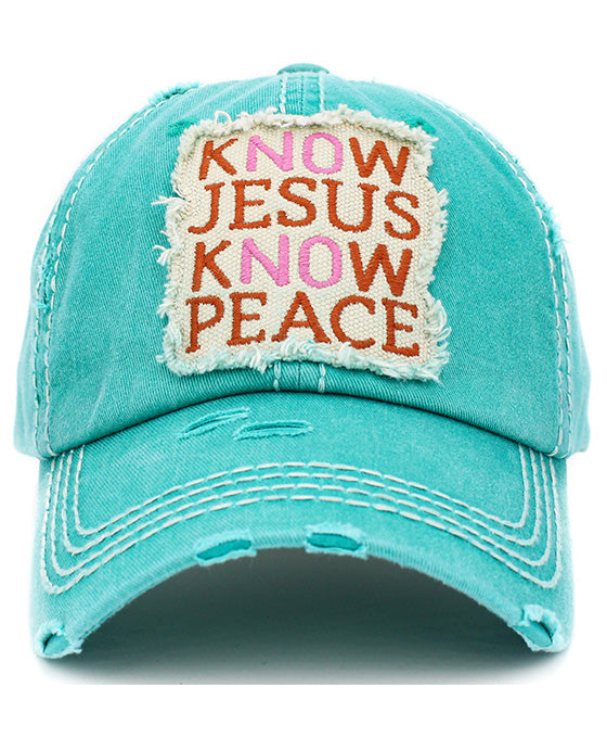 Know Jesus Know Peace Washed Vintage Ball Cap