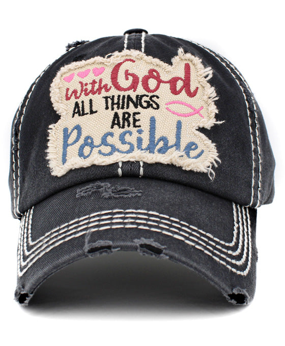 With God All Things Are Possible Vintage Ball Cap