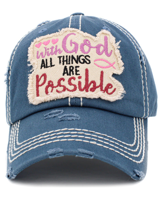 With God All Things Are Possible Vintage Ball Cap