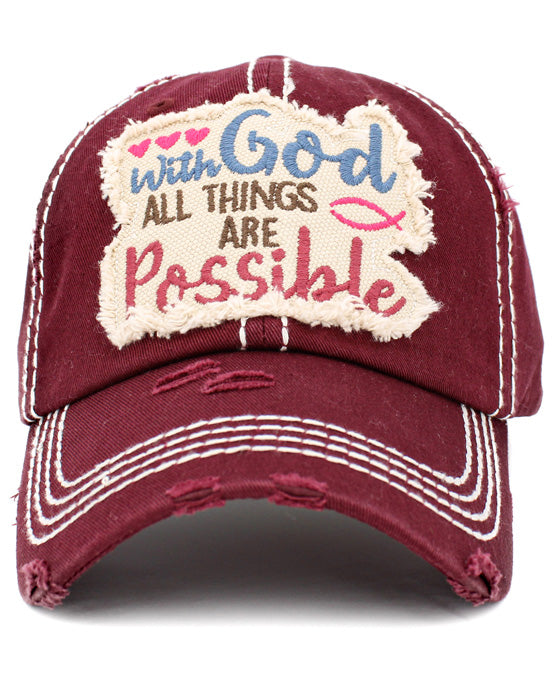 With God All Things Are Possible Vintage Ball Cap