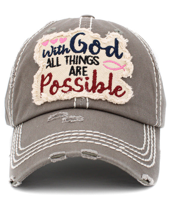 With God All Things Are Possible Vintage Ball Cap