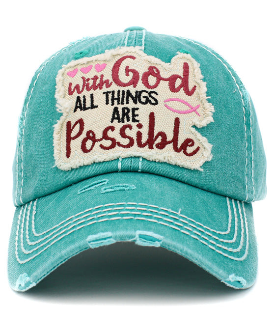 With God All Things Are Possible Vintage Ball Cap