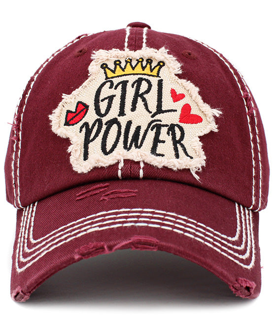 Girl Power Vintage Ball Cap