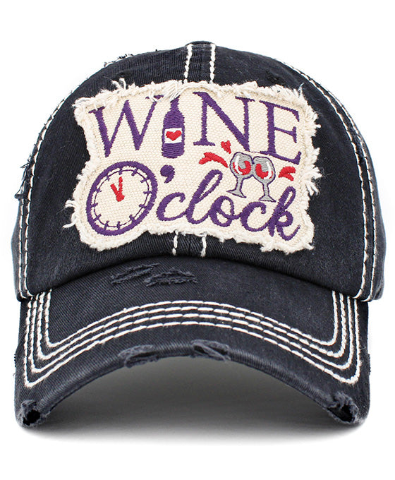 Wine O'Clock Vintage Ball Cap
