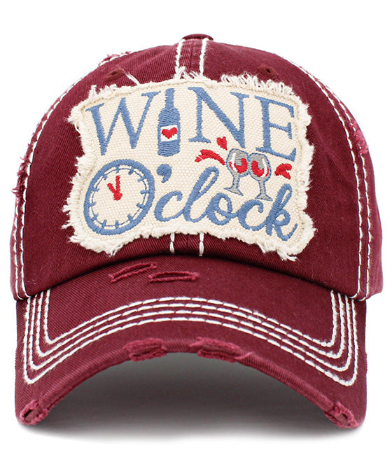 Wine O'Clock Vintage Ball Cap