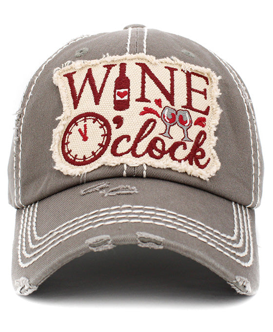 Wine O'Clock Vintage Ball Cap