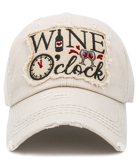 Wine O'Clock Vintage Ball Cap