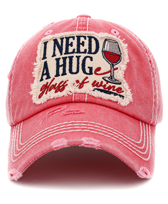I Need A Huge Glass of Wine Vintage Ball Cap