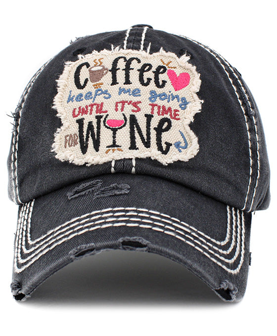Coffee Keeps Me Going Vintage Ball Cap