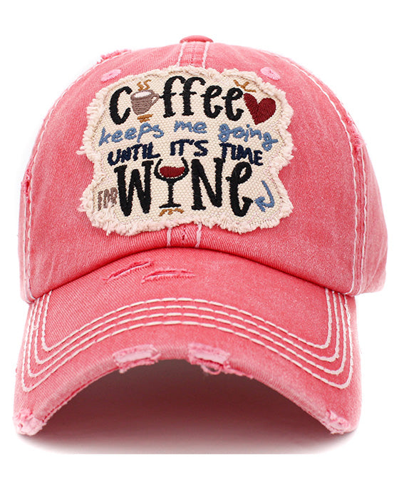 Coffee Keeps Me Going Vintage Ball Cap